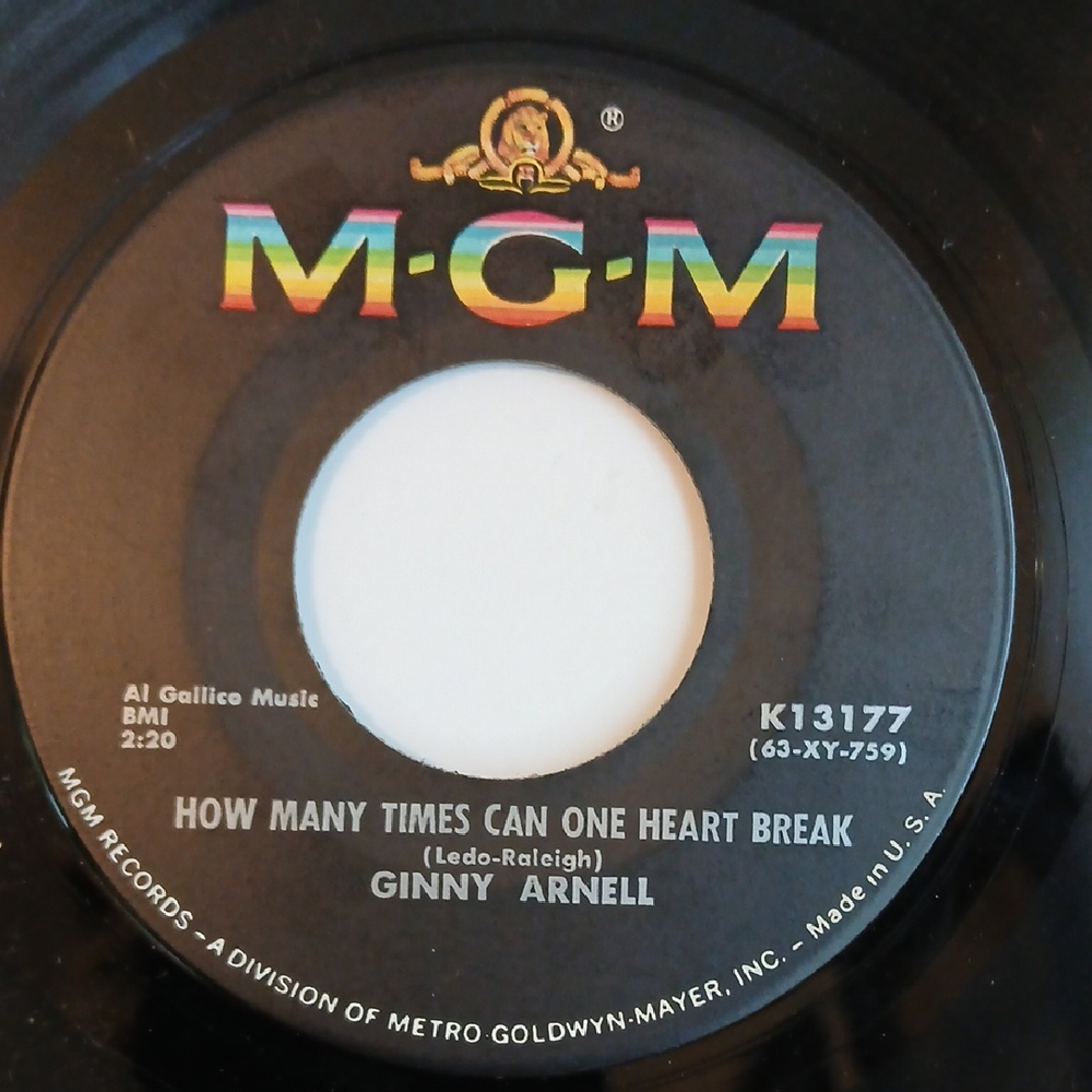MGM Record -"How Many Times Can One Heart Break" Ginny Arnell 45RPM #K13177